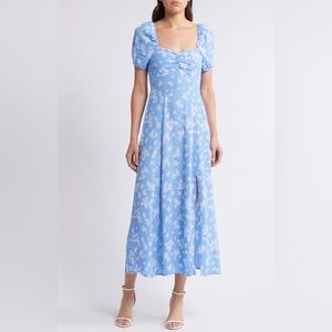 & Other Stories blue floral midi dress, size 0